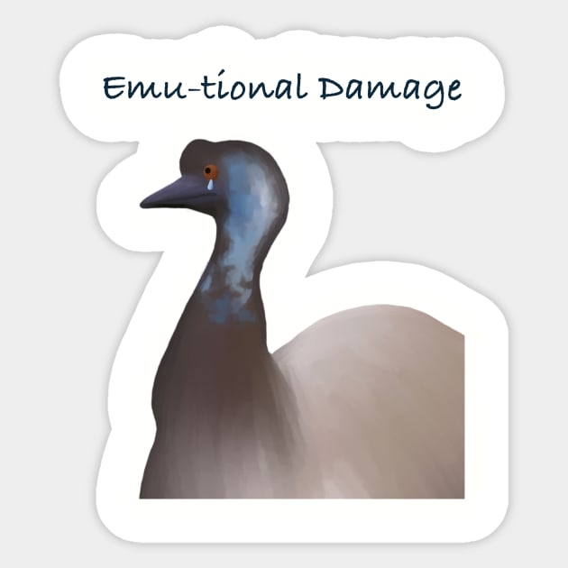 Emutional damage Sticker by Quality Quail